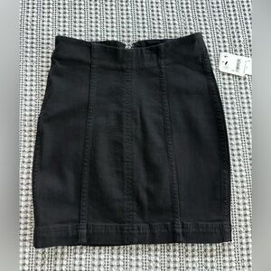 Free People Modern Femme Denim Mini Skirt Size 0 Black BRAND NEW WITH TAGS